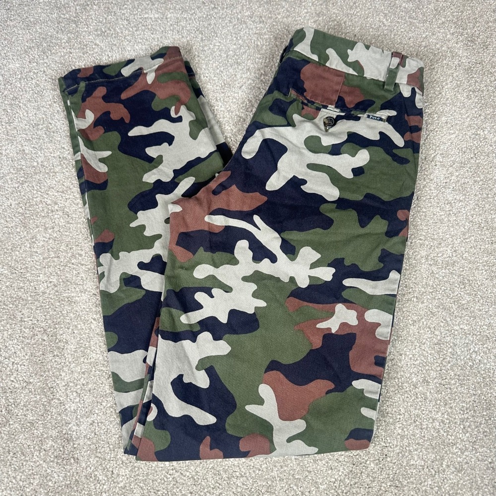 Polo Ralph Lauren Camo Chino Twill Pants 28" W Casual‎ Everyday Wear Youth Sz 16